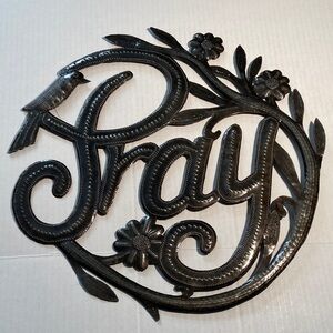 Metal “Pray” Wall Decor -indoor/outdoor